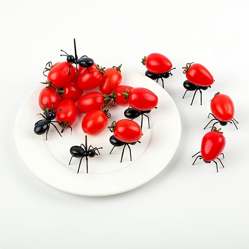 12pcs Plastic Ant Food Picks Fruit Toothpick Dessert Fork Bento Party Supplies