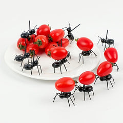 12pcs Plastic Ant Food Picks Fruit Toothpick Dessert Fork Bento Party Supplies