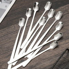 6Pcs Stainless Steel Long Handle Mixing Spoons Coffee Ice Tea Stirrers