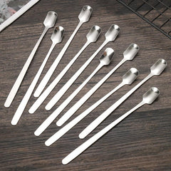 6Pcs Stainless Steel Long Handle Mixing Spoons Coffee Ice Tea Stirrers
