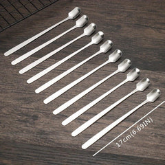 6Pcs Stainless Steel Long Handle Mixing Spoons Coffee Ice Tea Stirrers