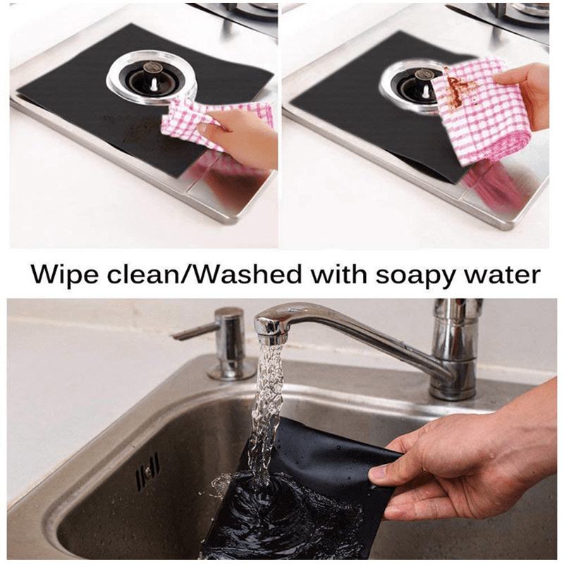 4pcs Stove Surface Protection Pad Reusable Gas Stove Cover