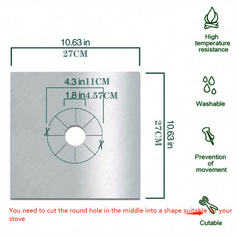 4pcs Stove Surface Protection Pad Reusable Gas Stove Cover