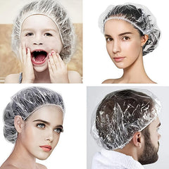 100pcs Plastic Disposable Shower Cap Hair Dye Shower Cap