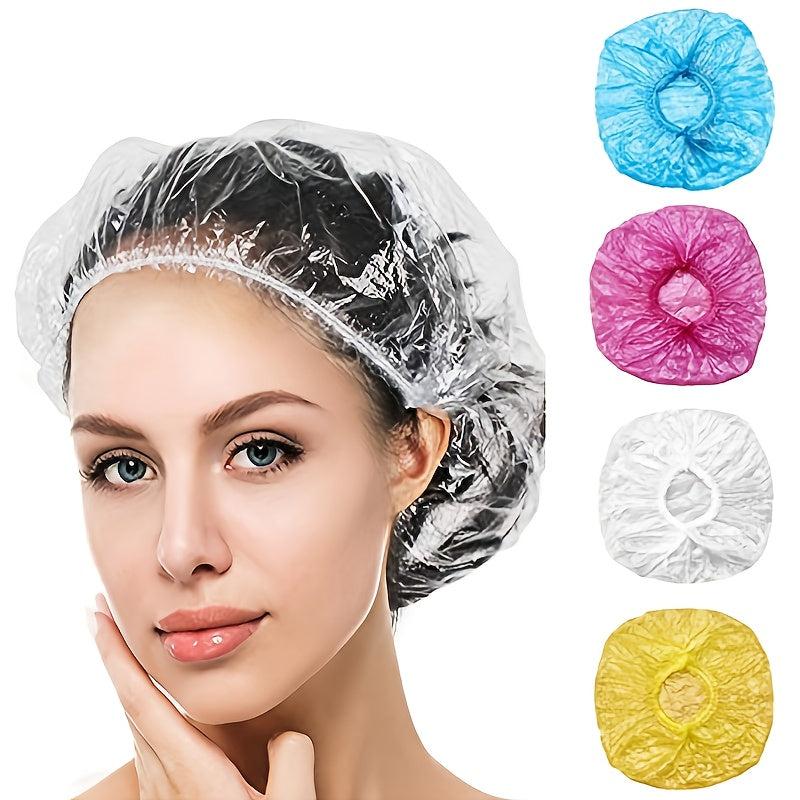 100pcs Plastic Disposable Shower Cap Hair Dye Shower Cap