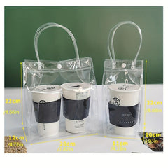 10pcs Clear Plastic Gift Bags Shopping Bags Take Out Bags for Parties