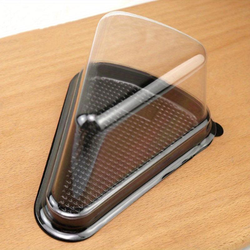 20pcs Clear Cake Slice Containers Disposable Plastic Cheesecake Containers