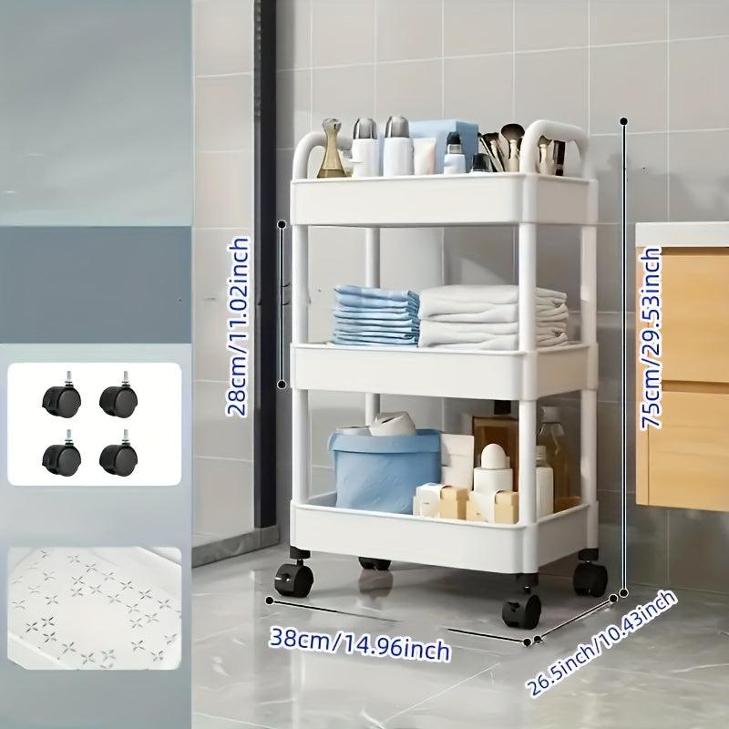 Ultra Thin Rolling Storage Cart Kitchen Small Shelf With Foot Wheel Storage Cart