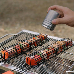 Stainless Steel BBQ Grilling Basket for Hot Dogs and Sausages