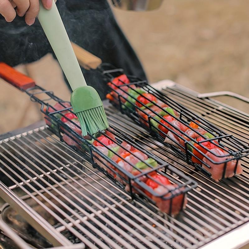Stainless Steel BBQ Grilling Basket for Hot Dogs and Sausages