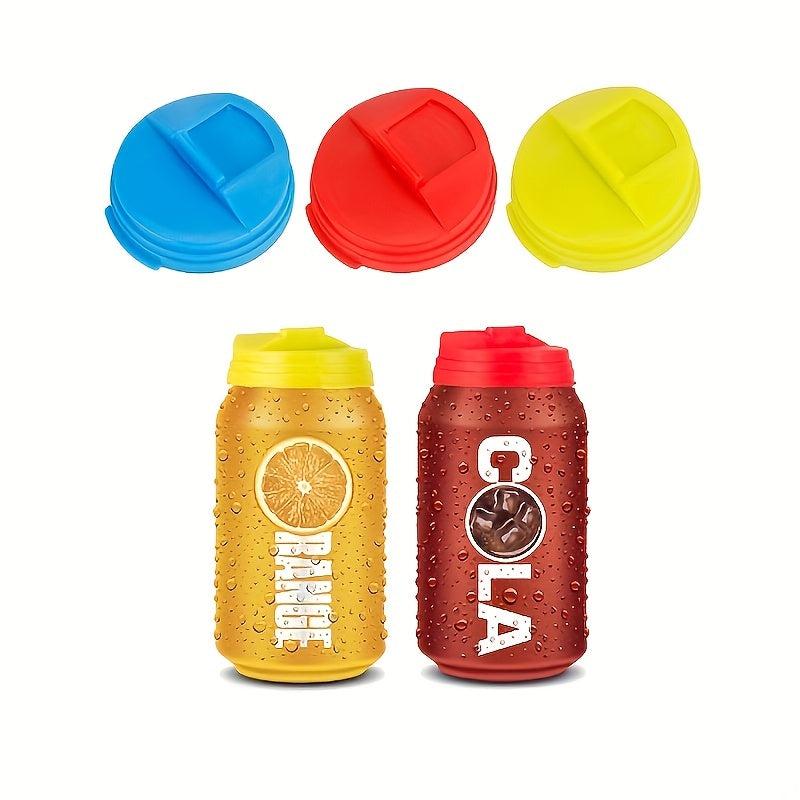 6pcs Plastic Can Lids Leak-proof Soda Bottle Cover Beverage Cap