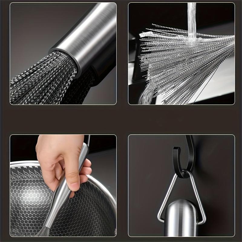 Durable BBQ Cleaning Brush for Iron Pots Non-rusting Kitchen Cleaning Tool