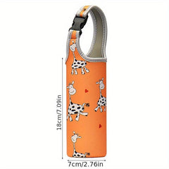 Water Bottle Carrier Holder Pouch Insulated Tote Sleeve Cartoon Pattern