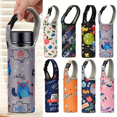 Water Bottle Carrier Holder Pouch Insulated Tote Sleeve Cartoon Pattern