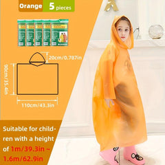 5pcs Disposable Raincoat Poncho Individually Wrapped Lightweight