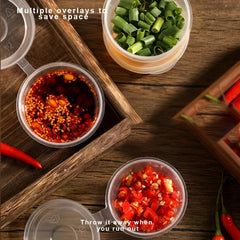 50 Disposable Sauce Cups for Takeaway - Save Storage Space
