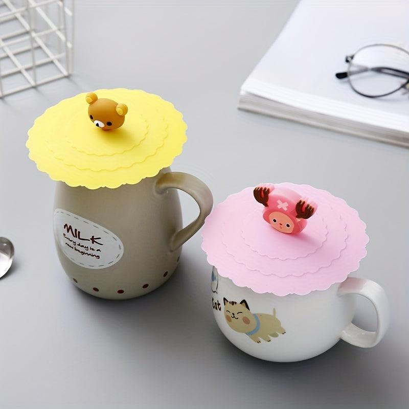 Silicone Cup Lid Leak Proof Dust Proof Fresh Keeping Tea Water Cups