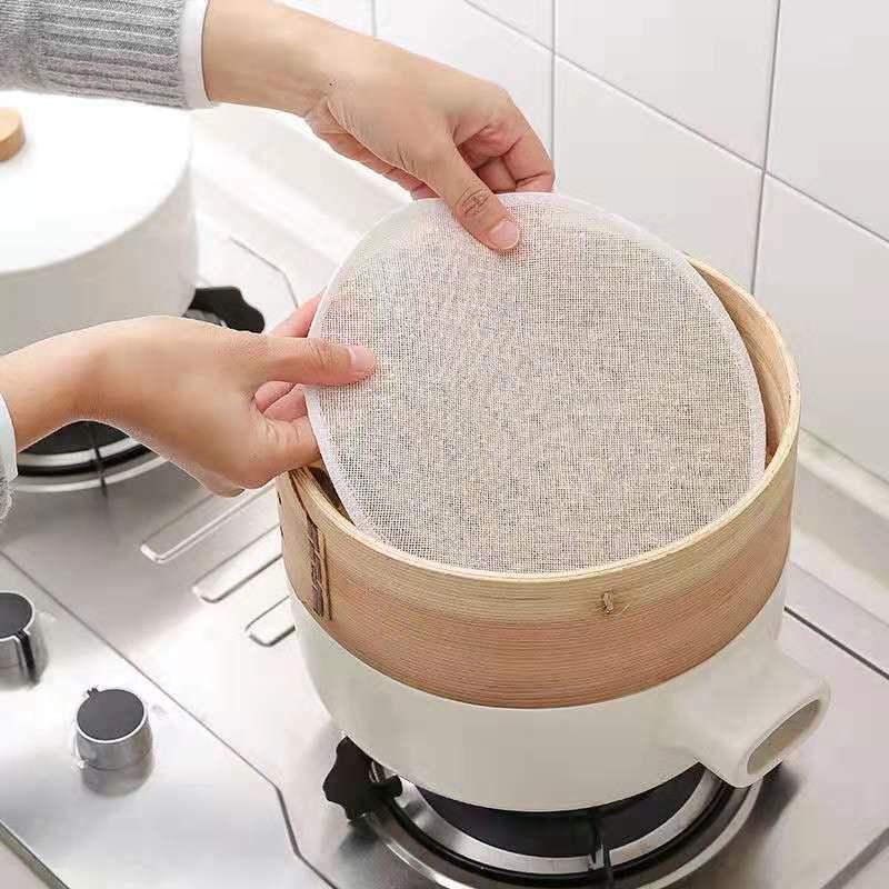 10pcs Non Stick Steamer Cloth for Steamed Buns Easy to Clean Baking Supplies