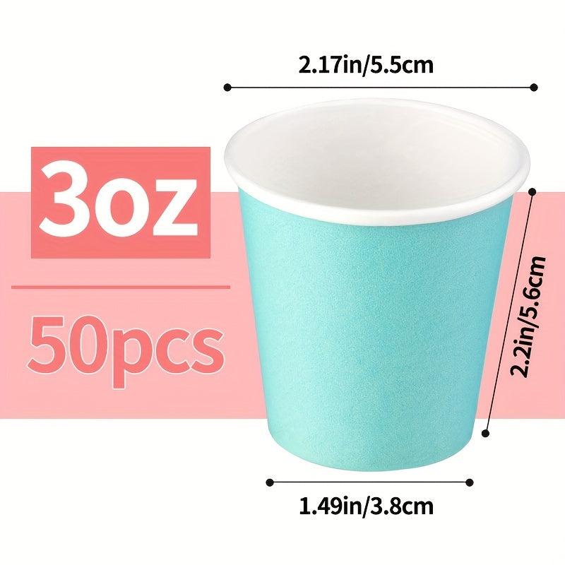 50pcs 3oz Disposable Paper Cups for Bathroom Party Picnic