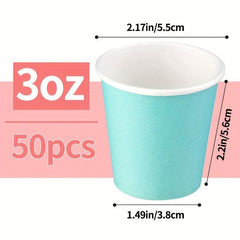 50pcs 3oz Disposable Paper Cups for Bathroom Party Picnic