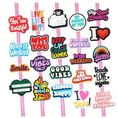50pcs Random Cartoon Straw Toppers Custom Straw Toppers Randomly