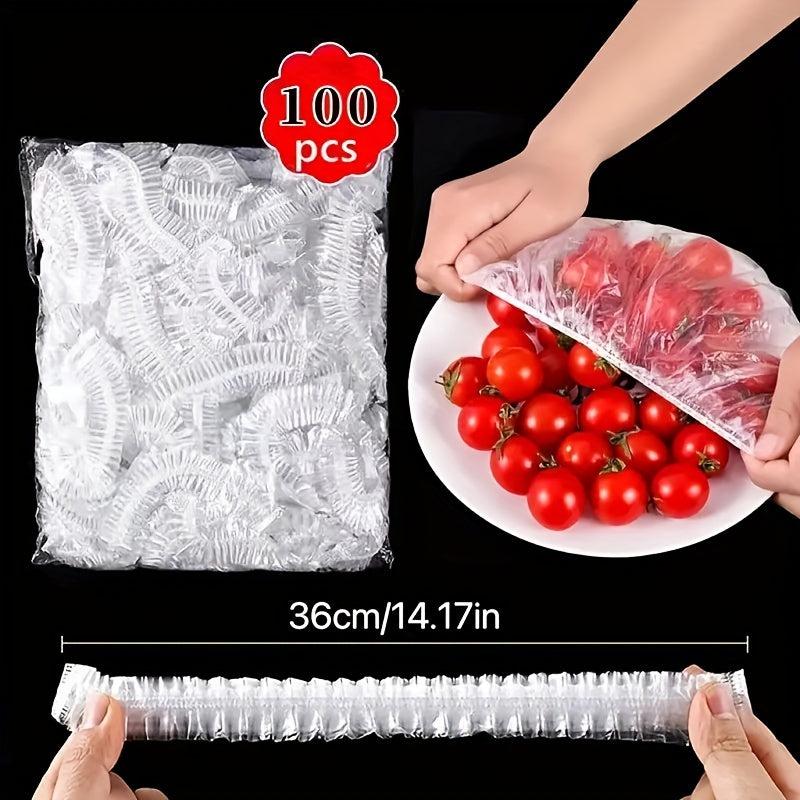 100pcs Disposable Plastic Wrap for Fresh Keeping & Food Bowl