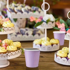 100pcs 3 Oz Purple Disposable Paper Cups for Mouthwash Espresso Coffee