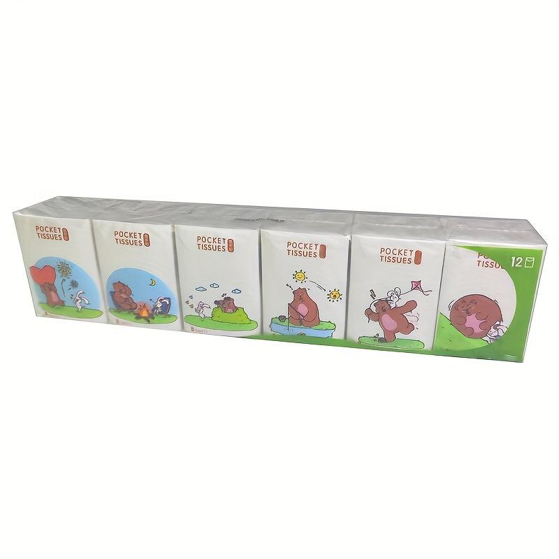 12 Packs Paper Towels 8 Sheets Portable For Travel Home Use Couple Dating Family