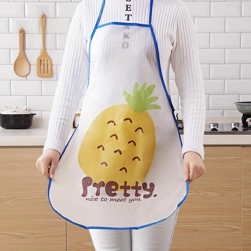 Disposable Waterproof Apron Kitchen Waist Apron Fruit Pattern Cooking Supplies
