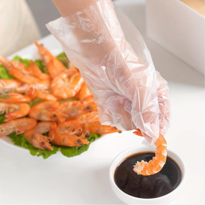 100pcs Food Transparent Disposable Gloves Dishwashing Beauty Kitchen Supplies