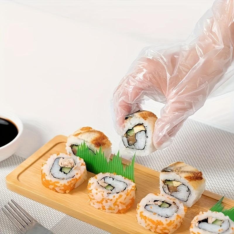 100pcs Disposable Plastic Gloves For Cooking Kitchen Barbecue Cleaning