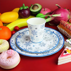70pcs Christmas Snowflake Dinner Set for Outdoor Picnics