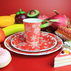 70pcs Christmas Snowflake Dinner Set for Outdoor Picnics