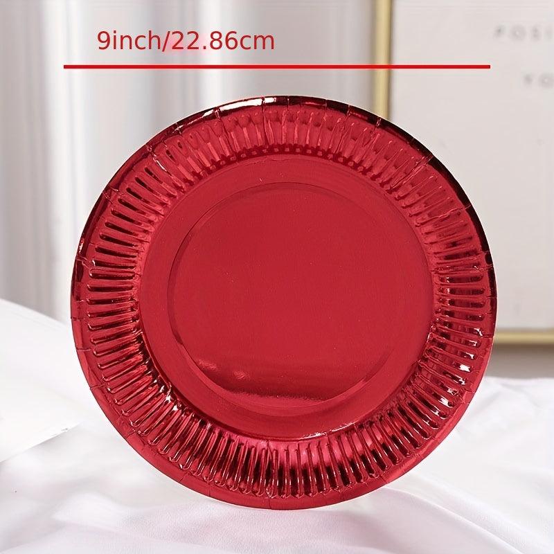 Colorful Disposable Paper Plates - Pack of 20