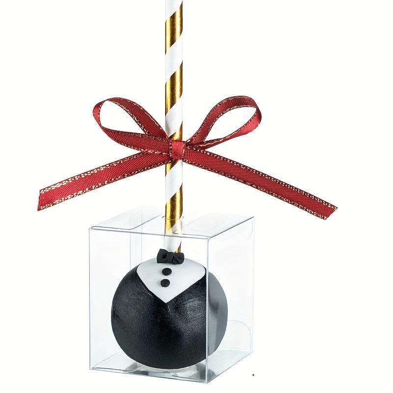 Clear Single Cake Pop Box With Hole 4X4X5.08cm Treat Boxes Small Gift Boxes