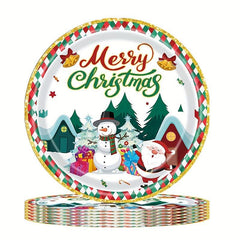 Christmas Tray Set Party Supplies Tablecloth Cups Towels