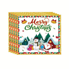 Christmas Tray Set Party Supplies Tablecloth Cups Towels