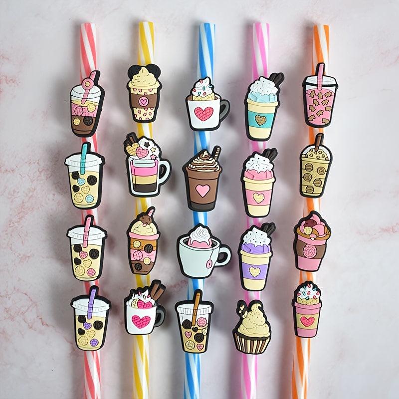Random Mexican Food Concha Straw Toppers - Pack of 50/100
