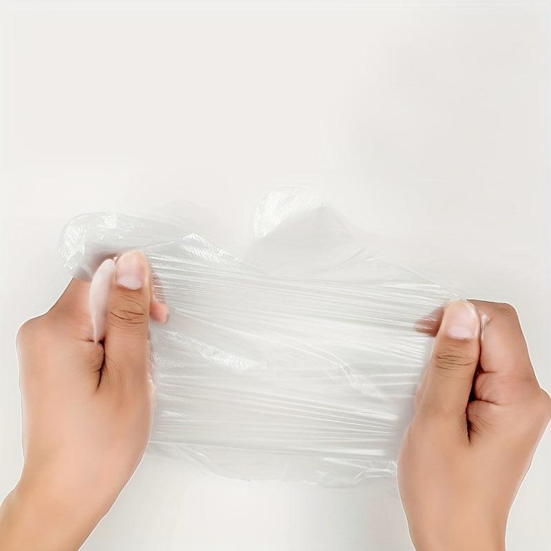 100pcs Food Transparent Disposable Gloves for Kitchen & Beauty