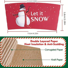 40pcs Christmas Coffee Cup Covers Fits 12-20oz Cups, Custom Christmas Designs