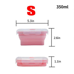 Silicone Rectangle Lunch Box Collapsible Bento Box