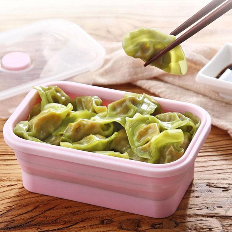 Silicone Rectangle Lunch Box Collapsible Bento Box