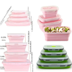 Silicone Rectangle Lunch Box Collapsible Bento Box
