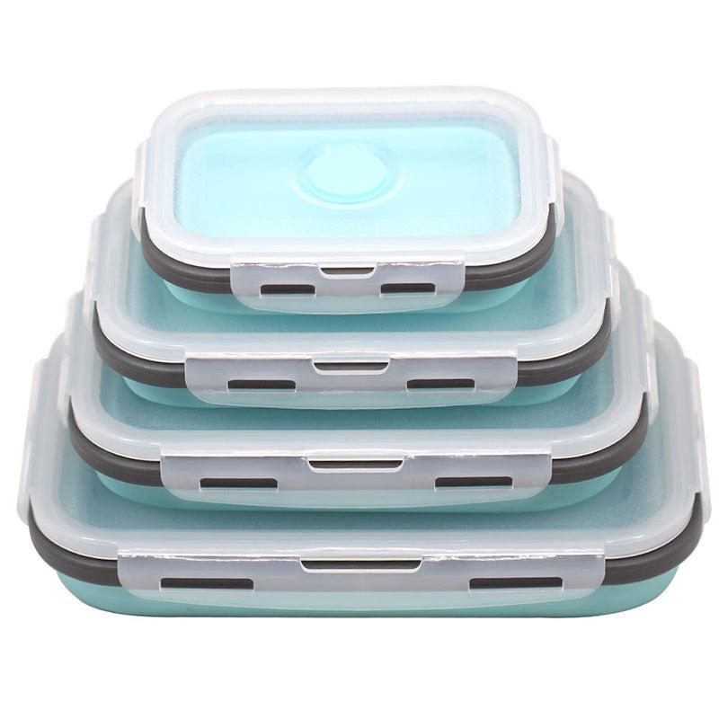 Silicone Rectangle Lunch Box Collapsible Bento Box
