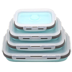 Silicone Rectangle Lunch Box Collapsible Bento Box