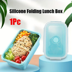 Silicone Rectangle Lunch Box Collapsible Bento Box
