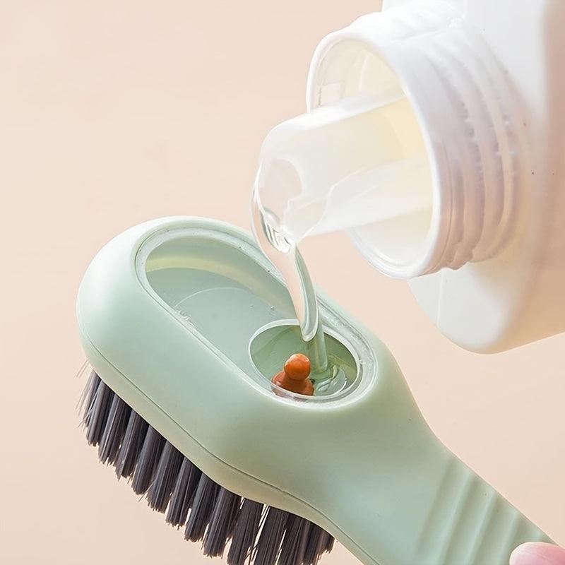 Soft Bristle Cleaning Brush for Laundry Shoes with Automatic Liquid Adding