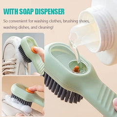 Soft Bristle Cleaning Brush for Laundry Shoes with Automatic Liquid Adding