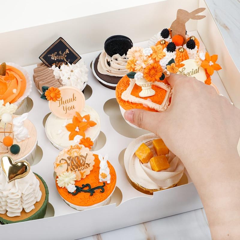 15pcs Cake Box with 12 Cupcake Containers and Window