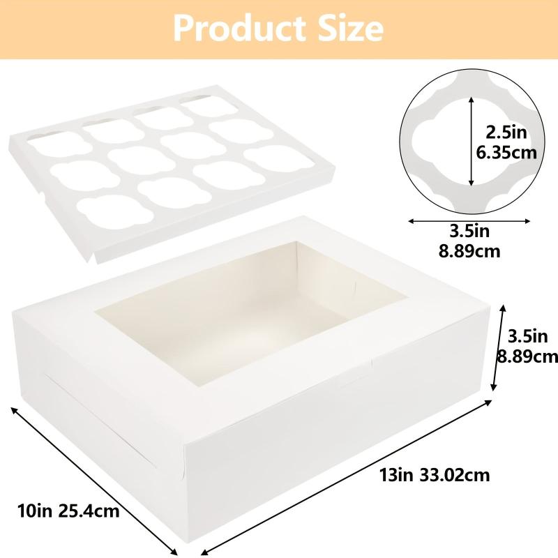 15pcs Cake Box with 12 Cupcake Containers and Window